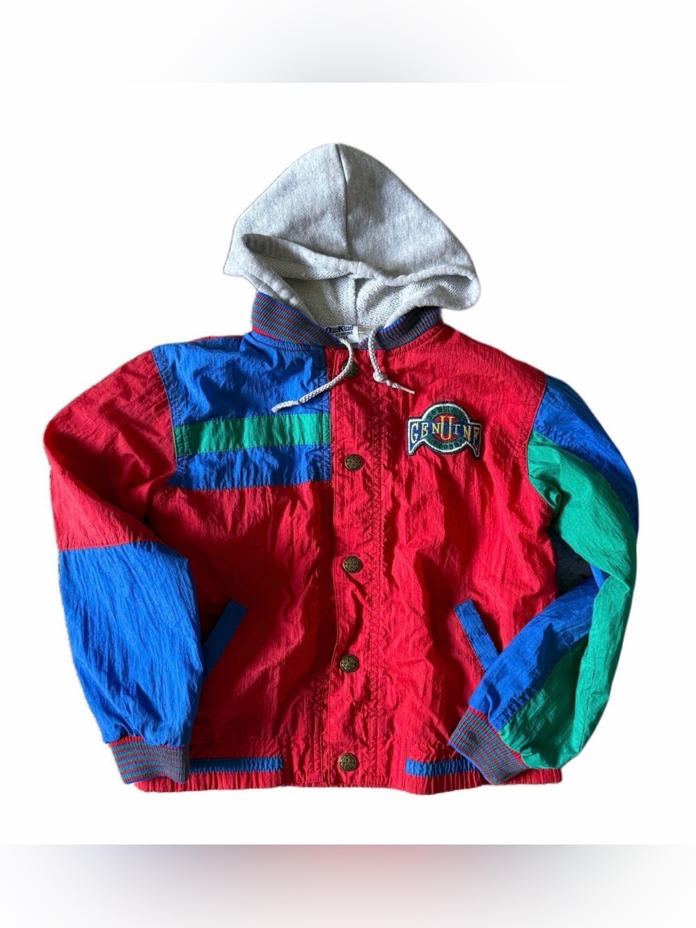 OshKosh B'gosh | 1900/early 2000s Red Hooded Colorblock Puffer Jacket